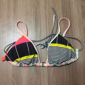 Maaji Multicolor Stripe Reversible Triangle Bikini Top Size Small